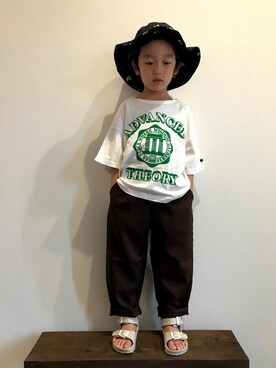 「Ampersand（アンパサンド）のアイテム（サンダル）」を使った、tiinさん（キッズ・100cm）の夏コーディネート