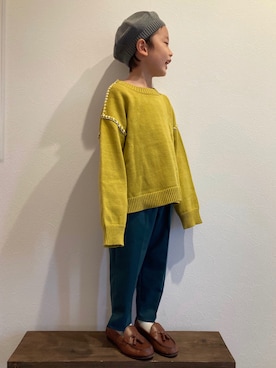 「ローリーズファーム(LOWRYS FARM)」｜「アイテム（ハンチング/ベレー帽）」を使った、tiinさん（キッズ・100cm）の秋コーディネート