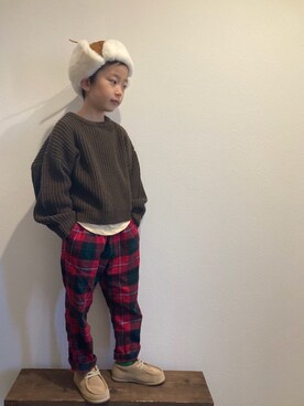 「BREEZE（ブリーズ）のアイテム（ブーツ）」を使った、tiinさん（キッズ・110cm）の冬コーディネート