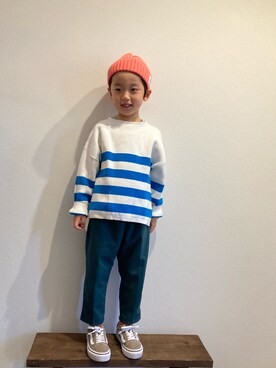 「Smoothy（スムージー）のアイテム（帽子）」を使った、tiinさん（キッズ・110cm）の春コーディネート