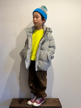 「LOWRYS FARM（ローリーズファーム）のアイテム（ブルゾン）」を使った、tiinさん（キッズ・122cm）の冬コーディネート