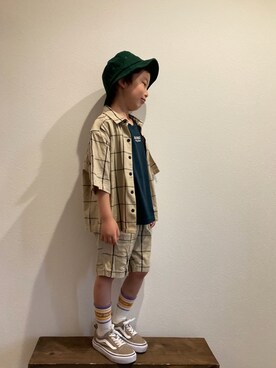 「coen（コーエン）のアイテム」を使った、tiinさん（キッズ・110cm）の夏コーディネート