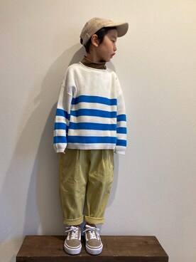 「devirock（デビロック）のアイテム（キャップ）」を使った、tiinさん（キッズ・110cm）の冬コーディネート
