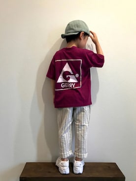 「RADCHAP（ラッドチャップ）のアイテム（トップス）」を使った、tiinさん（キッズ・100cm）の夏コーディネート