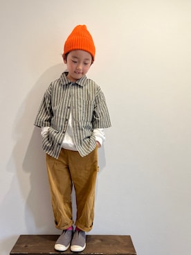 「アイテム（シャツ/ブラウス、ブラック系）」を使った、tiinさん（キッズ・110cm）の春コーディネート