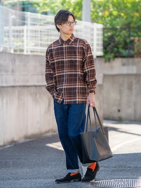 「アイテム（レッグウェア）」を使った、Ryu--taさん（メンズ・183cm）の秋コーディネート