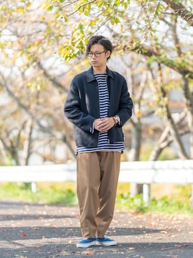 「green label relaxing（グリーンレーベルリラクシング）のアイテム（ブルゾン）」を使った、Ryu--taさん（メンズ・183cm）の秋コーディネート