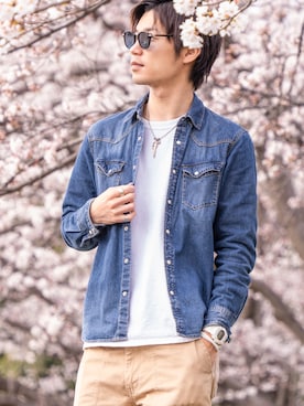 「jiggys shop（ジギーズショップ）のアイテム（ブレスレット）」を使った、Ryu--taさん（メンズ・183cm）の春コーディネート