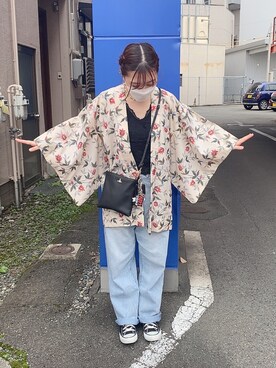 「和服」｜「アイテム（ジャケット/アウター）」を使った、umeさん（レディース・158cm）の秋コーディネート
