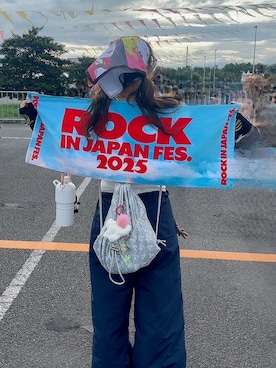 「WEGO（ウィゴー）のアイテム（バックパック/リュック）」を使った、umeさん（レディース・158cm）の秋コーディネート