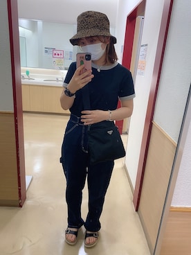 「RETRO GIRL（レトロガール）のアイテム（帽子）」を使った、umeさん（レディース・158cm）の夏コーディネート