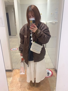 「古着」｜「アイテム（シャツワンピース）」を使った、umeさん（レディース・158cm）の冬コーディネート