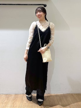 「LOWRYS FARM（ローリーズファーム）のステンレスプレートネックレス　973053（ネックレス）」を使った、kasumiさん（レディース・159cm）の秋コーディネート