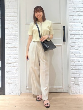 「着痩せ」｜「アイテム（スラックス）」を使った、kasumiさん（レディース・159cm）の夏コーディネート