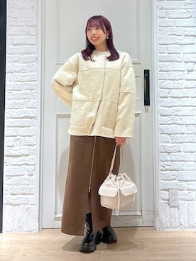 「ロングヘア」｜「アイテム（ブルゾン）」を使った、kasumiさん（レディース・159cm）の秋コーディネート