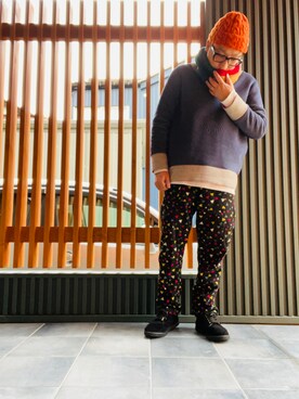 「GOWEST（ゴーウエスト）のアイテム」を使った、日々山さん（メンズ・170cm）の冬コーディネート