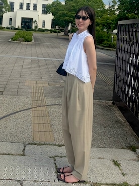 「TODAYFUL（トゥデイフル）のアイテム（その他パンツ）」を使った、k____33さん（レディース・166cm）の夏コーディネート