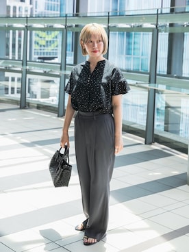 「MOHI（モヒ）のアイテム」を使った、MINAMIさん（レディース・158cm）の夏コーディネート