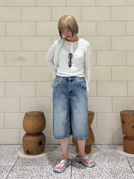 「ITTI（イッチ）のアイテム」を使った、MINAMIさん（レディース・158cm）の夏コーディネート