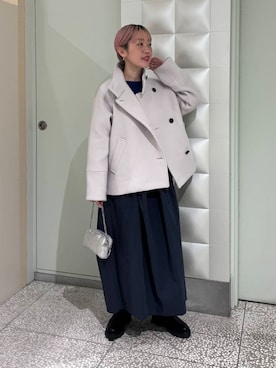 「冬の差し色コーデ」｜「アイテム（ジャケット/アウター）」を使った、MINAMIさん（レディース・158cm）の冬コーディネート