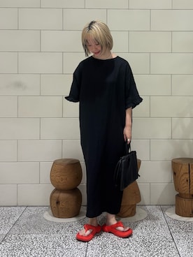 「URBAN RESEARCH（アーバンリサーチ）のdecor『デコール』　TWIST PEARL BEADSCHOKER（ネックレス、ホワイト系）」を使った、MINAMIさん（レディース・158cm）の夏コーディネート