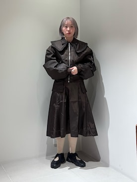 「GANNI（ガニー）のアイテム」を使った、MINAMIさん（レディース・158cm）の春コーディネート