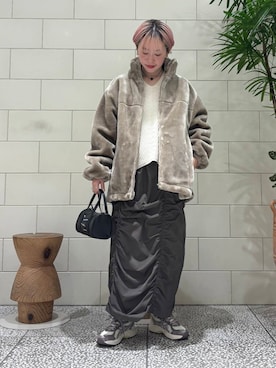 「寒い」｜「アイテム（ブルゾン）」を使った、MINAMIさん（レディース・158cm）の冬コーディネート