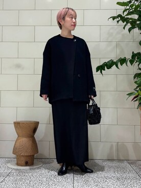 「GIANNI CHIARINI（ジャンニ キアリーニ）のアイテム（ハンドバッグ）」を使った、MINAMIさん（レディース・158cm）の冬コーディネート