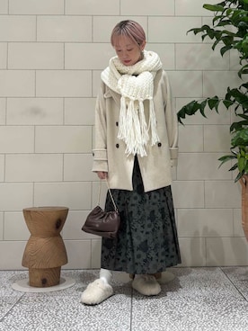 「URBAN RESEARCH（アーバンリサーチ）のアイテム（レッグウェア）」を使った、MINAMIさん（レディース・158cm）の冬コーディネート