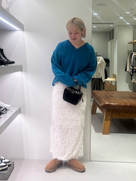「UGG（アグ）のUGG　CLASSIC MICRO（その他シューズ）」を使った、MINAMIさん（レディース・158cm）の冬コーディネート