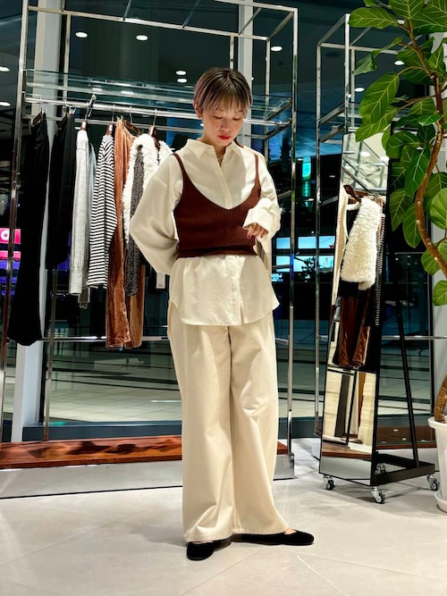 baserange ニットキャミソール FREAK'S STORE キャミソール BASERANGE/ベースレンジ FLUTE TANK