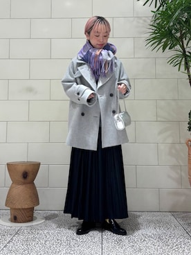 「URBAN RESEARCH（アーバンリサーチ）のアイテム（ストール/ショール）」を使った、MINAMIさん（レディース・158cm）の冬コーディネート