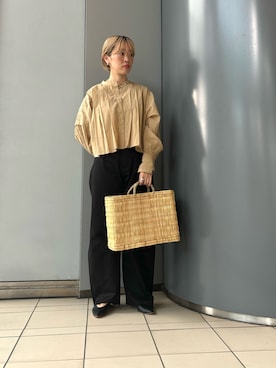 「URBAN RESEARCH（アーバンリサーチ）のコットンボイルショートフレアシャツ（シャツ/ブラウス）」を使った、MINAMIさん（レディース・158cm）の春コーディネート