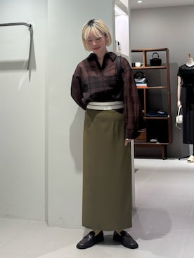 「URBAN RESEARCH（アーバンリサーチ）のシアーチェックオーバーシャツ」を使った、MINAMIさんのコーディネート