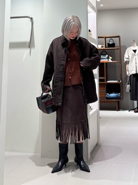 「アイテム（カバーオール）」を使った、MINAMIさん（レディース・158cm）の秋コーディネート
