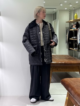 「アイテム（その他アウター、グレー系）」を使った、MINAMIさん（レディース・158cm）の秋コーディネート
