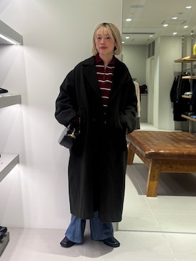 「URBAN RESEARCH（アーバンリサーチ）のCHRISTIAN VILLA　エナメルカーフレザーショルダーバッグ（ショルダーバッグ）」を使った、MINAMIさん（レディース・158cm）の秋コーディネート