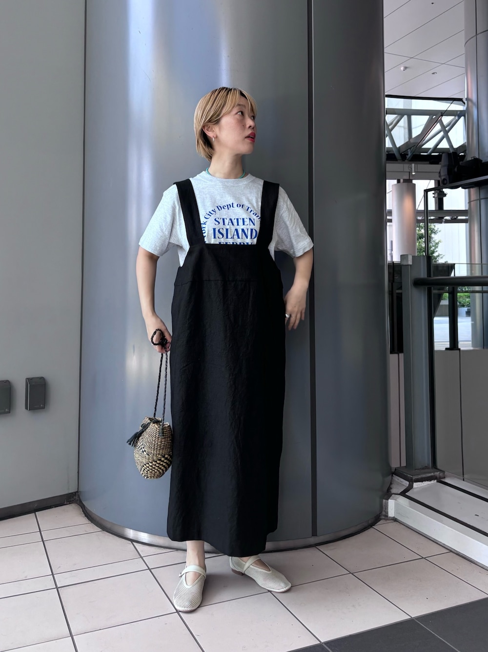 コットンリネンラミーサスペンダーワンピースを使った人気
