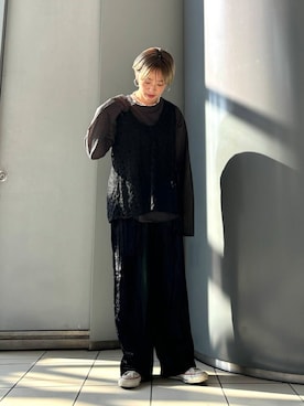 「URBAN RESEARCH（アーバンリサーチ）の2wayコードレースベスト（ベスト）」を使った、MINAMIさん（レディース・158cm）の夏コーディネート