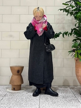 「アイテム（ステンカラーコート）」を使った、MINAMIさん（レディース・158cm）の秋コーディネート