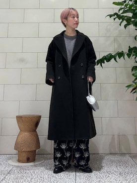 「アイテム（チェスターコート）」を使った、MINAMIさん（レディース・158cm）の冬コーディネート