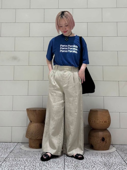 セール】『3サイズ展開』new basic リネンイージーワイドスラックス