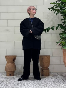 「冬の差し色コーデ」｜MINAMIさん（レディース・158cm）の冬コーディネート