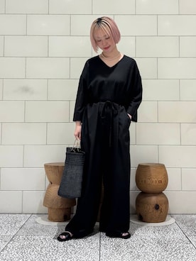 「URBAN RESEARCH（アーバンリサーチ）のアイテム（オールインワン・サロペット）」を使った、MINAMIさん（レディース・158cm）の夏コーディネート