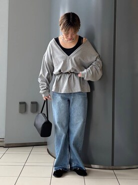 「イチ推しデニムコーデ」｜「アイテム（Tシャツ/カットソー）」を使った、MINAMIさん（レディース・158cm）の秋コーディネート
