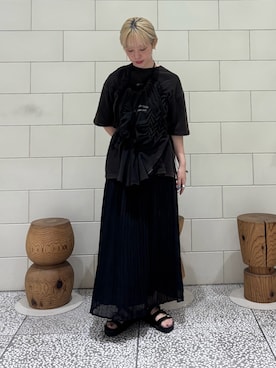 「URBAN RESEARCH（アーバンリサーチ）のシアープリーツイージースカート（スカート、ブラック系）」を使った、MINAMIさん（レディース・158cm）の春コーディネート