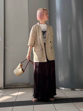 「URBAN RESEARCH（アーバンリサーチ）のアイテム（その他アウター）」を使った、MINAMIさん（レディース・158cm）の夏コーディネート