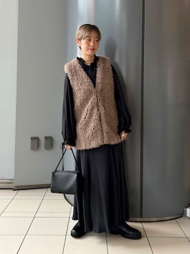 「アイテム（その他アウター、ブラウン系）」を使った、MINAMIさん（レディース・158cm）の秋コーディネート