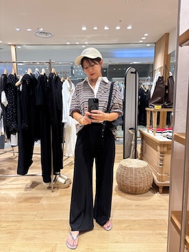 「ポロシャツコーデ」｜「アイテム（帽子）」を使った、NAMAI_154cmさん（レディース・154cm）の夏コーディネート