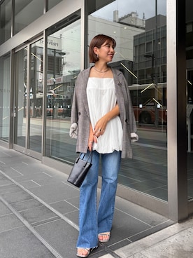「アイテム（テーラードジャケット）」を使った、NAMAI_154cmさん（レディース・154cm）の夏コーディネート